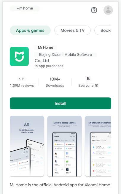 aplikację o nazwie Mi Home